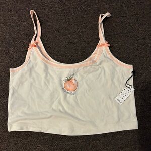 forever 21 Peach Graphic Crop Top with Bows